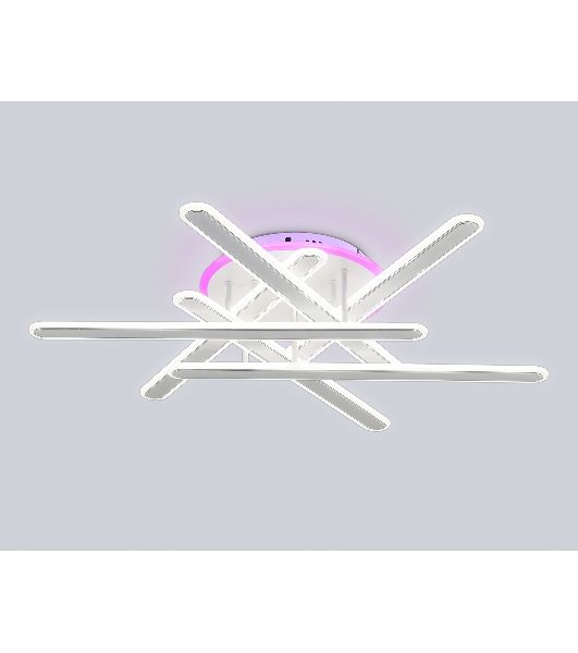 Потолочный светодиодный светильник FA8907 WH/CH белый/хром 135W 3000K-6400K+RGB 800*770*160 (ПДУ РАДИО 2.4G)