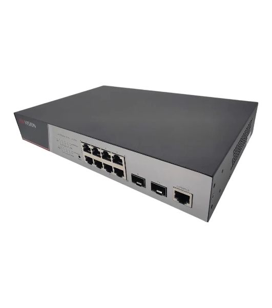 Коммутатор Hikvision DS-3E2510P(B), 8×1 Гбит/с PoE + 2×1 Гбит/с SFP, управляемый