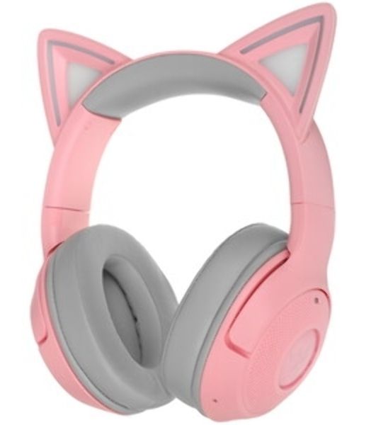 Беспроводные наушники Razer Kraken Kitty V2 BT Quartz Edition розовый, охватывающие, Bluetooth, RGB-подсветка (ушки), до 40 ч