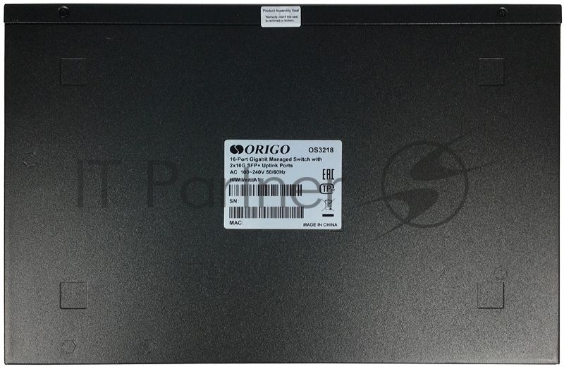 Коммутатор управляемый ORIGO OS3218/A1A, L3, 16x1000Base-T, 2x10Gbase-X SFP+, консольный порт RJ-45, комплект для установки в 19" стойку