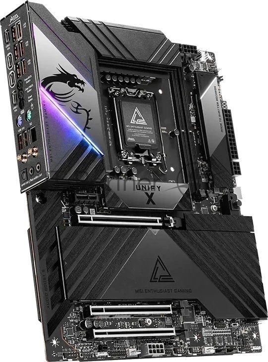 Материнская плата MSI MEG Z890 UNIFY-X, LGA1851, Intel Z890, 2xDDR5, 6xSATA, 6xM.2, 3xPCIe 5.0 x16, 1xPCIe 4.0 x1, 2xThunderbolt 4, 1x 5Gb LAN, 11xUSB (3xType-C), 3x3.5 мм, 7.1, ATX