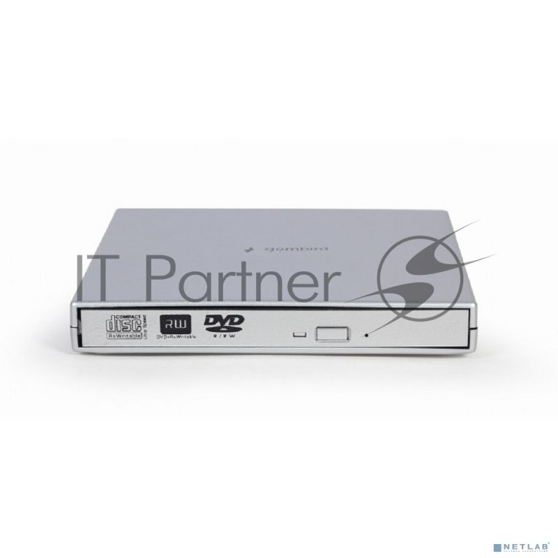 Оптический привод внешний с интерфейсом USB 2.0 Gembird DVD-USB-02-SV пластик, серебро