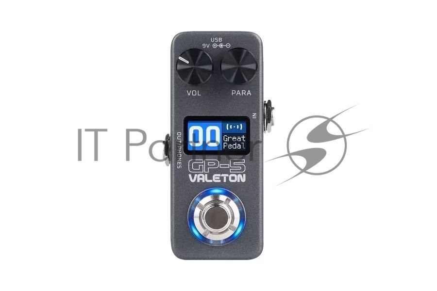 Компактный процессор эффектов Valeton GP-5 100+ эффектов, до 9 эффектов одновременно, поддержка IR импульсов гитарных кабинетов, возможность подключения к приложению на смартфоне, USB выход для подключения к ПК, поддержка Bluetooth для подключения внеш