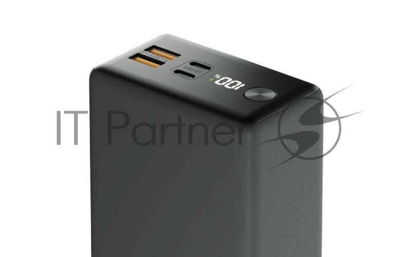 Внешний аккумулятор OLMIO QX-30, 30000mAh, 22.5W, QuickCharge3.0/PowerDelivery, LCD, графитовый
