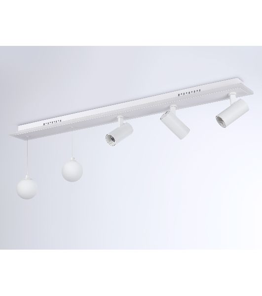 Потолочный светодиодный светильник Ambrella light FL66201/1+5 WH белый 67W 3000K-6400K+G9/2 1000*100*400 (ПДУ ИК)