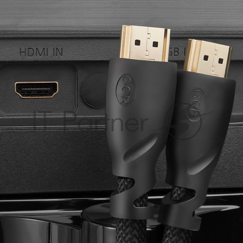 Кабель Greenconnect 3.0m HDMI версия 2.0, HDR 4:2:2, Ultra HD, 4K 60 fps 60Hz/5K*30Hz, 3D, AUDIO, 18.0 Гбит/с, 28/28 AWG, OD7.3мм, тройной экран, черный нейлон, GCR-HM811-3.0m