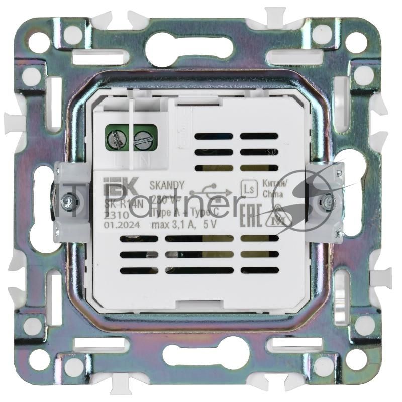 SKANDY Розетка USB A+C 3,1А SK-R14N никель | SK-U22-D31-K50 | IEK