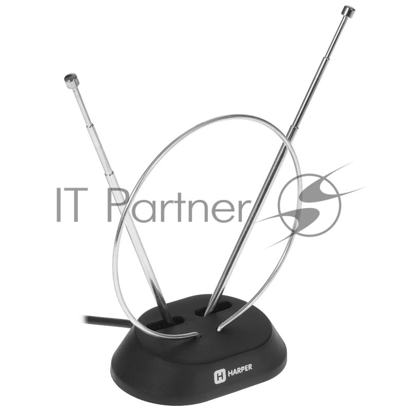 Телевизионная антенна Harper ADVB-2111 (комнатная, пассивная;DVB-T2; VHF/UHF (174–230 MHz, 470-862 MHz); 20 dB; 75; 3dB; 1 м)