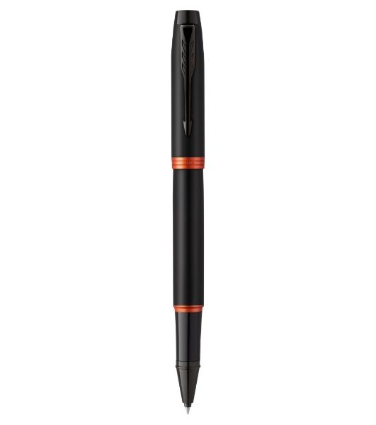 Ручка роллер Parker IM Vibrant Rings T315 (CW2172945) Flame Orange PVD, F, черные чернила, подарочная коробка