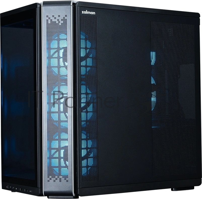 Компьютерный корпус ZALMAN MidTower P60 black (ATX, без БП, 2xUSB 3.0+USB Type C, 5x120мм ARGb) (Zalman P60 Black)