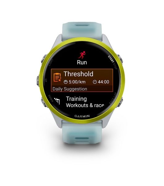 Умные часы Garmin Forerunner 970, 1.4" AMOLED, Wi-Fi, Bluetooth, NFC, 50м, белый / желтый / бирюзовый