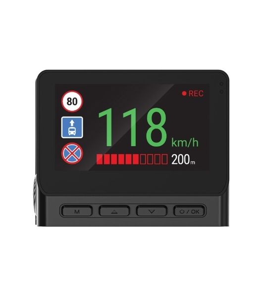 Видеорегистратор Navitel RS990 GPS, 3840x2160, 3", с камерой заднего вида, GPS, Wi-Fi, G-сенсор, датчик движения, GPS-информатор