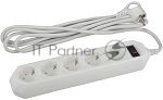 Сетевой фильтр ЭРА USF-5es-3m-W, 3 м, белый