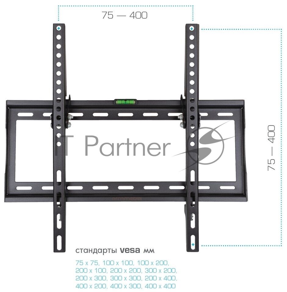 Кронштейн для телевизора Arm Media STEEL-4 черный 22"-65" макс.35кг настенный наклон