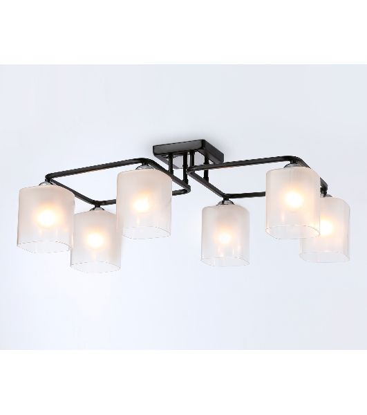 Светильник Ambrella light TR303224/6 BK/CH/FR черный/хром/белый матовый E27*6 max 60W 615*390*220