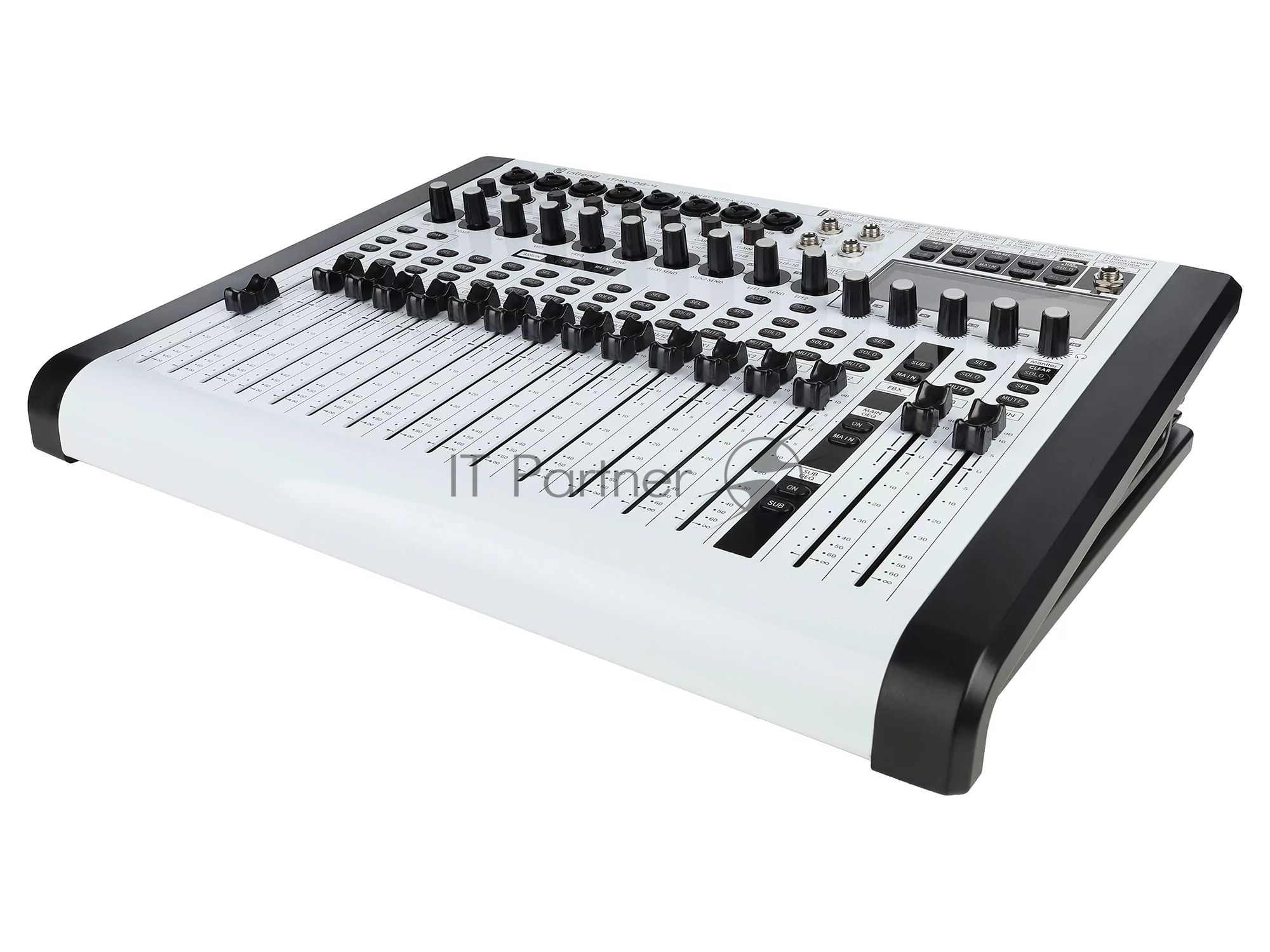 Микшер Intrend ITMIX-D8-4 цифровой, 12 входов (8 аналоговых, 1 стерео, 2 USB), 2 группы, Bluetooth, USB MP3 плеер