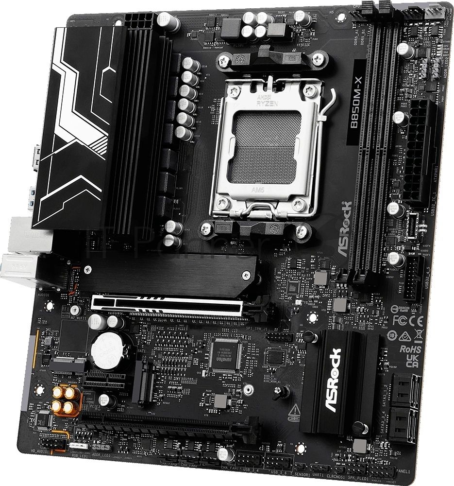 Материнская плата ASRock B850M-X R2.0, AM5, AMD B850, 2xDDR5, 4xSATA, 2xM.2, 1xPCIe 5.0 x16, DisplayPort, HDMI, 1x2.5Gb LAN, USB Type-C, 3x3.5 мм, 7.1, microATX