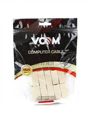 Проходной адаптер RJ45 cat.5e VCOM соединительный RJ-45/RJ-45(10 шт. в уп-ке), блистер