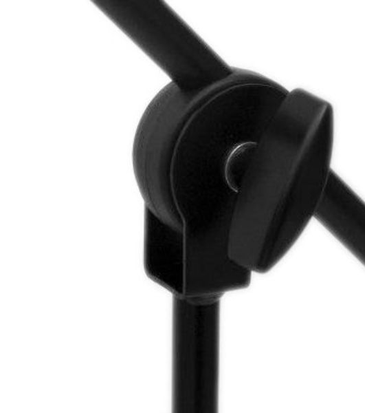 Микрофонная стойка "журавль" K&M 21020-300-55 высота от 900 до 1605 мм, длина стрелы 800 мм, металлические узлы, складная конструкция, материал стойки - сталь, цвет черный