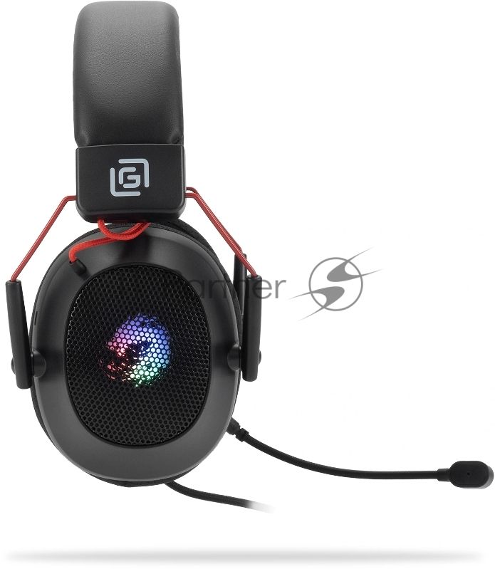 Гарнитура Oklick HS-L305G чёрный, проводная, USB, подсветка