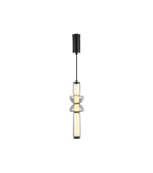 Подвесной светодиодный светильник Ambrella light LH11021 BK/SM черный/дымчатый 17W 3000K D120*435