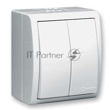 Выключатель 2-кл. ОП Simon15 10А IP54 белый Simon 1594398-030