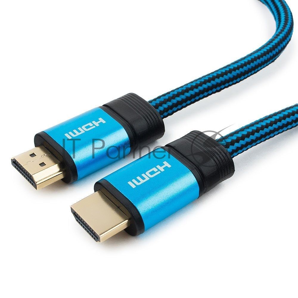 Кабель HDMI Cablexpert, серия Gold, 4,5 м, v1.4, M/M, синий, позол.разъемы, алюминиевый корпус, нейлоновая оплетка, коробка (CC-G-HDMI01-4.5M)