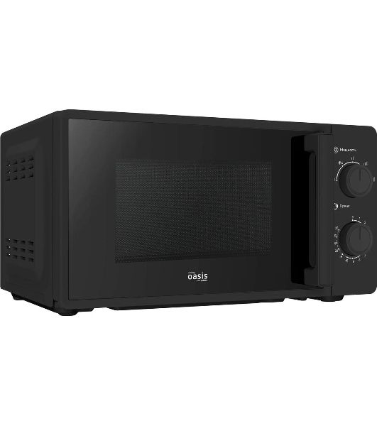 Микроволновая печь OASIS MW-70RB черный, 20 л, 700 Вт, переключатели — поворотный механизм