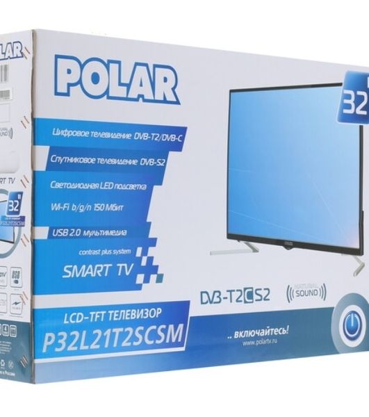 Телевизор Polar 32" P32L21T2SCSM (U) черный LED HD 60Hz Smart TV 1GB/16GB