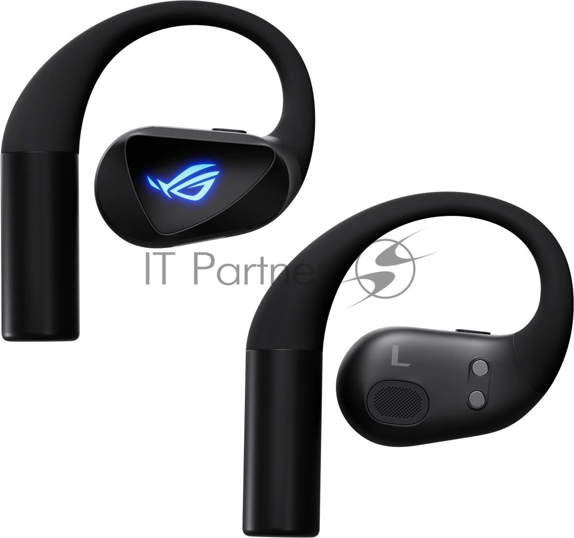 Гарнитура ASUS ROG Cetra Open Wireless Gaming Earbuds чёрный, беспроводная, радиоканал, до 16 ч, подсветка, совместимость с PS5