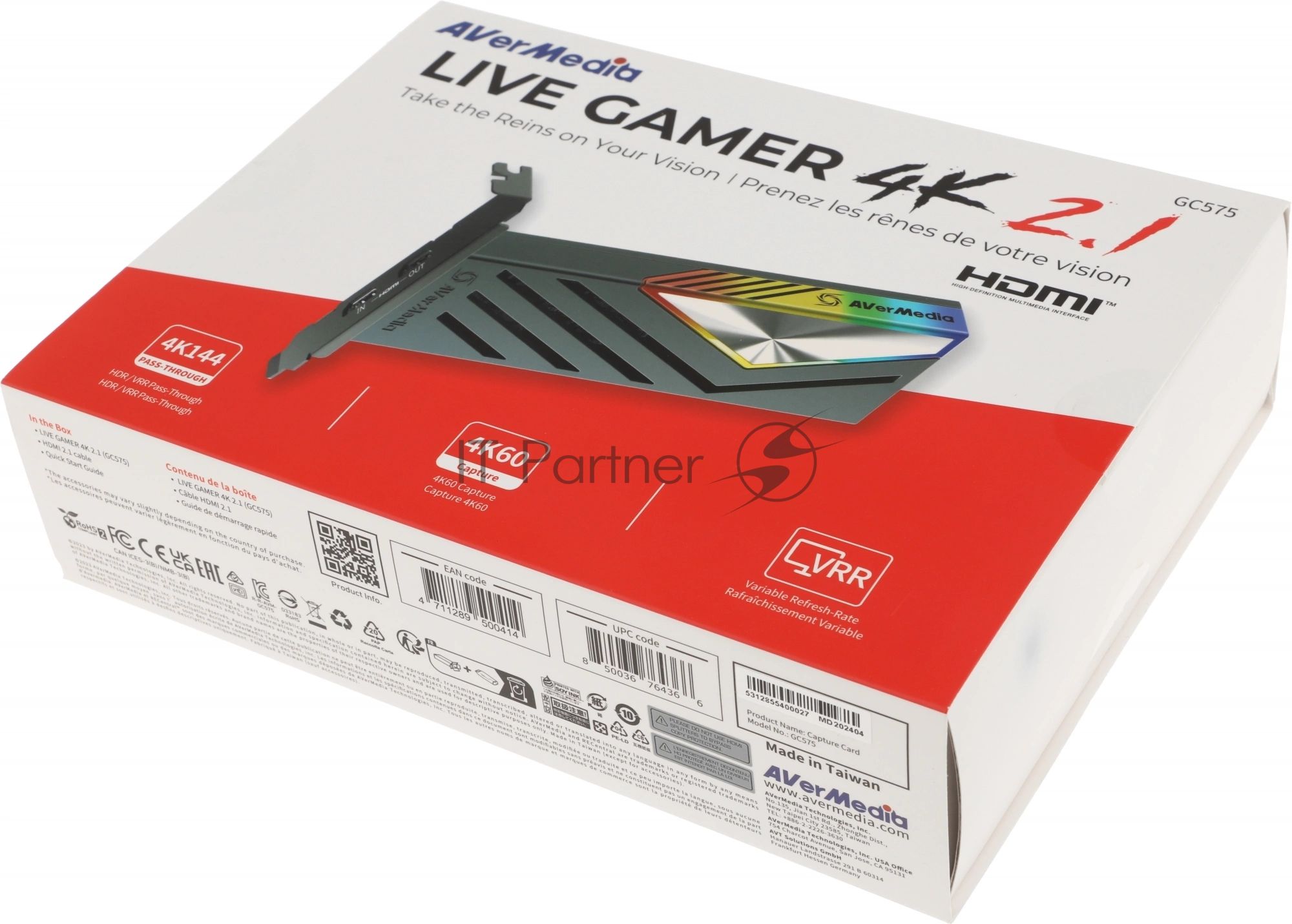 Карта видеозахвата Avermedia Live Ganer 4K GC575 внутренний PCI-E