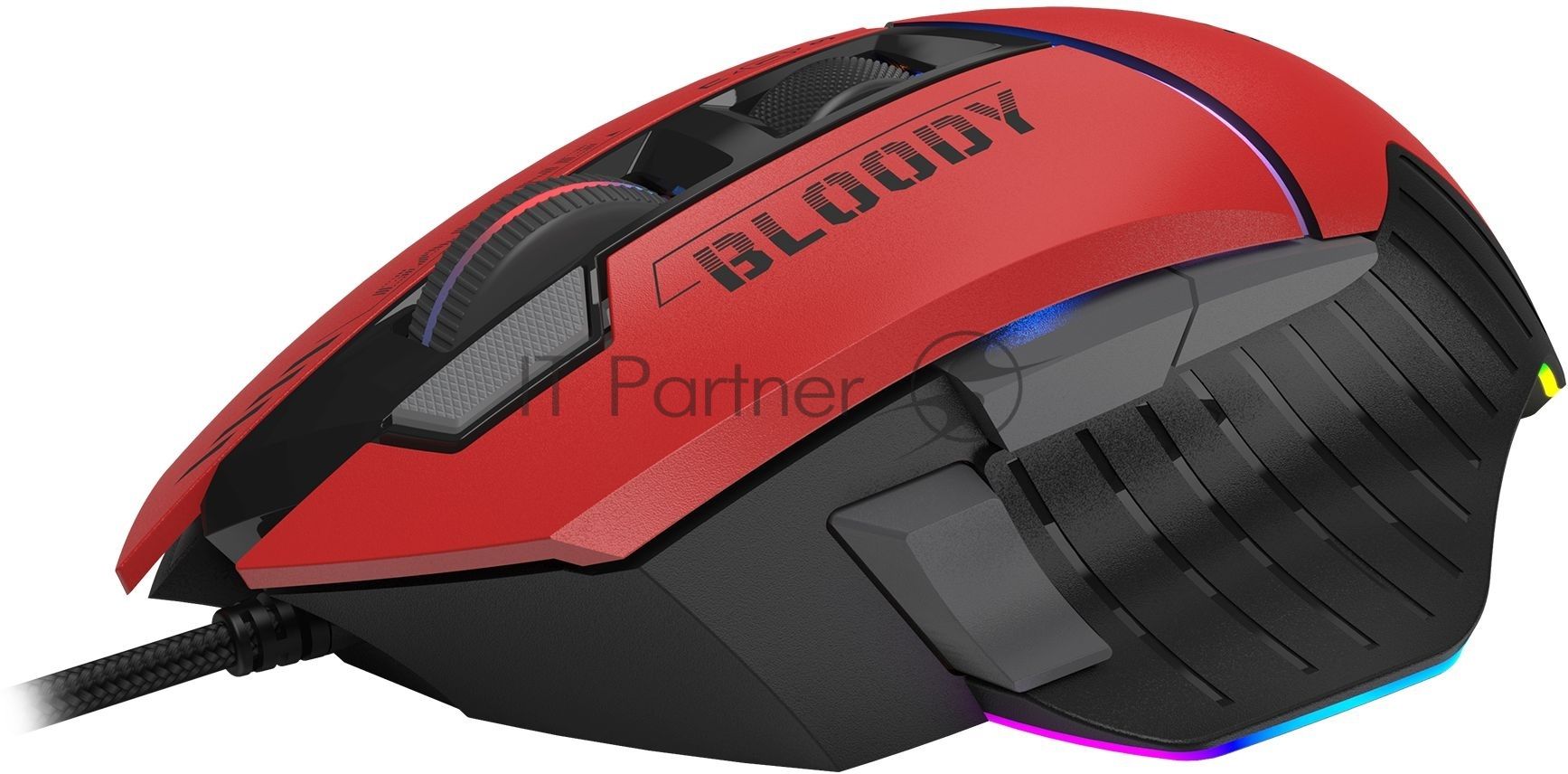 Мышь проводная A4Tech Bloody W95 Max Sports красный/черный оптическая (12000dpi) USB (10but)