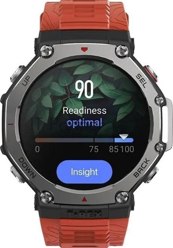 Умные часы Amazfit T-Rex 3 A2323 48.5мм 1.5" AMOLED корп.темно-серый рем.красный разм.брасл.:145-210мм (1746757)