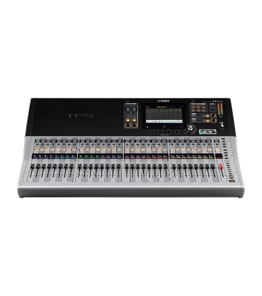 Микшер Yamaha TF5 цифровой, 32 аналоговых XLR/TRS MIC/LINE + 2 аналоговых RCA стерео линейных входа, 16 аналоговых XLR выходов, 33 моторизированных фейдера, 48 входных микшируемых каналов, USB 2.0