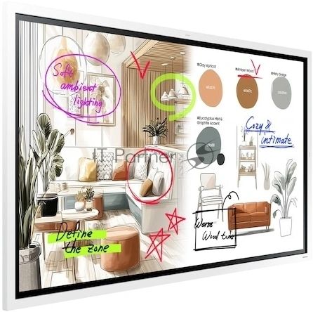 Панель Samsung 55" Flip Chart WM55FX белый VA LED 8ms 16:9 HDMI M/M матовая 350cd 178гр/178гр 3840x2160 DP 4K USB 28.6кг