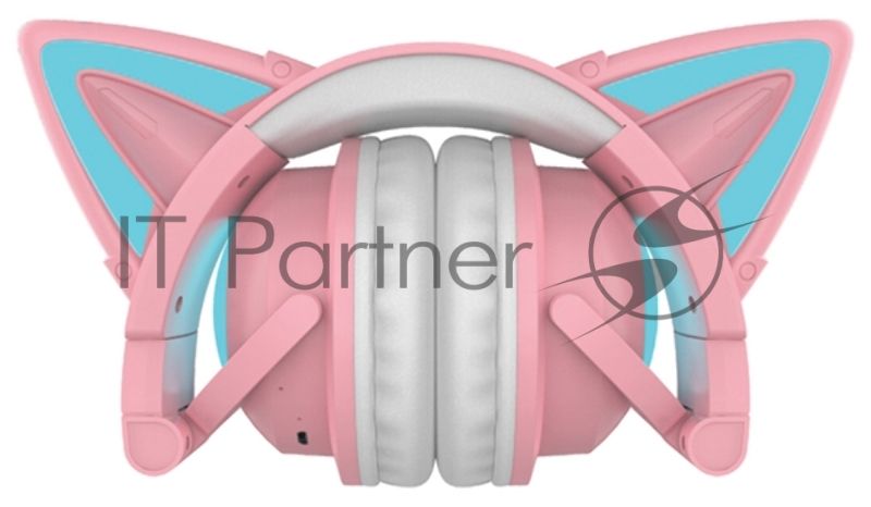 Гарнитура Party Cat mini ВТ 0051 (розово-голубые) c подсветкой накладная Bluetooth