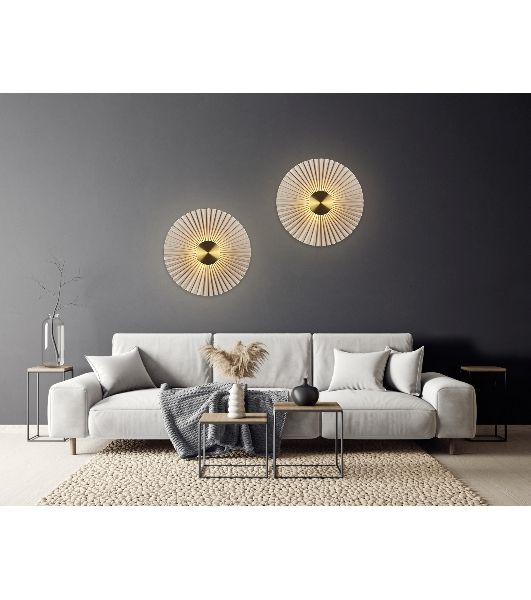 Настенный светильник Ambrella light LH72643 BR/WH латунь/бежевый 6W 3000K D300*100