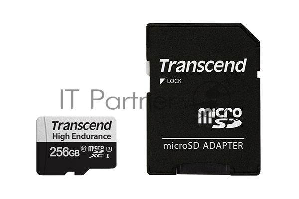 Карта памяти Transcend 256GB microSD w/ adapter U1, High Endurance R95/W45 MB/s
