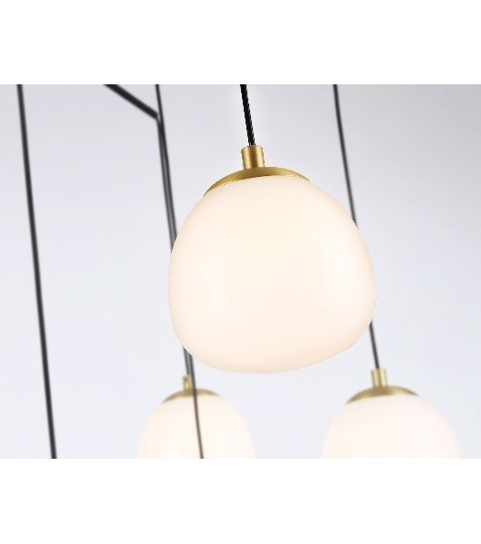 Светильник Ambrella light LH51001/6+3 SGD/BK/FR золотой песок/черный /белый матовый G9*9 max 28W D750*700