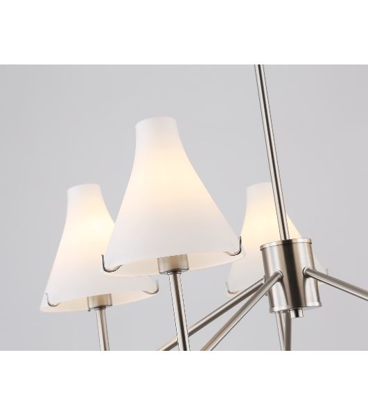 Люстра Ambrella light LH57123/5 SN/FR никель/белый матовый E14/5 max 40W D650*590