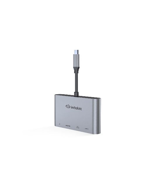 Распределитель Infobit iHub 301 3 подключения через 1 кабель USB-С