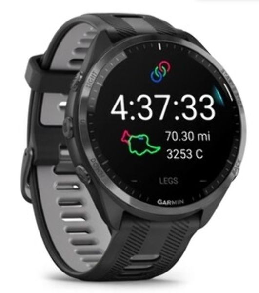 Умные часы Garmin Forerunner 965, 1.4" AMOLED, Wi-Fi, Bluetooth, NFC, GPS, 50м, черный / серый