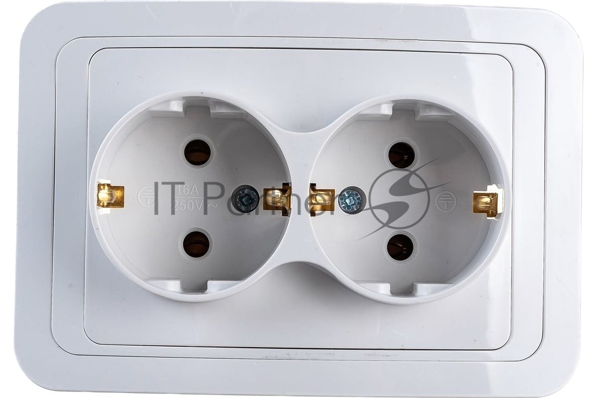 Розетка 2-м CLASSICO с заземл. 2128 белый ASD/IN HOME 4680005959921