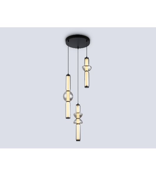 Подвесной светодиодный светильник Ambrella light LH11026/3 BK/SM черный/дымчатый 40W 3000K D380*1720