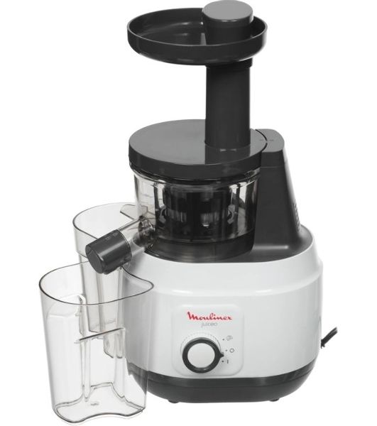 Соковыжималка Moulinex ZU150110 белый/черный, шнековая вертикальная, 150 Вт, 800 мл, электронное, реверс