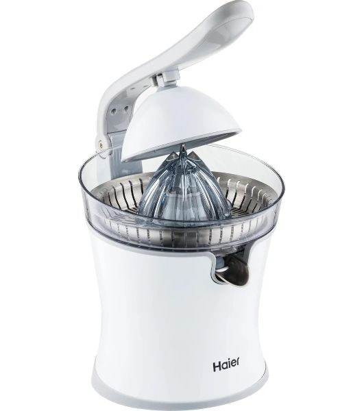 Соковыжималка Haier HJ-700 белый, цитрусовая, 100 Вт, 700 мл, механическое