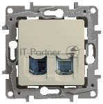 Розетка компьютерная RJ11+RJ45 к. 5 UTP, сл. кость ETIKA Розетка RJ11+RJ45 к. 5 UTP, сл. кость