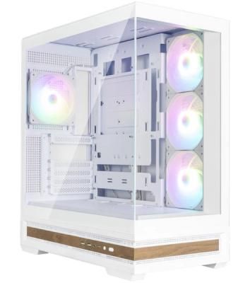 Компьютерный корпус ZALMAN P40 NAMU, ATX, белый, WINDOW, WOODEN ELEMENTS, 2xCombo(2.5” or 3.5”), 1xUSB TYPE-C, 2xUSB 3.0, SIDE 3x120мм ARGB, REAR 1x120мм ARGB