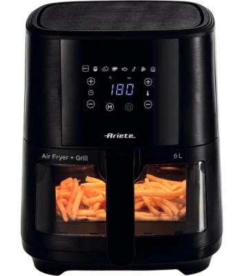 Аэрофритюрница Ariete Air fryer 4626/00 черный, 1300 Вт, 6 л, сенсор, 8 программ