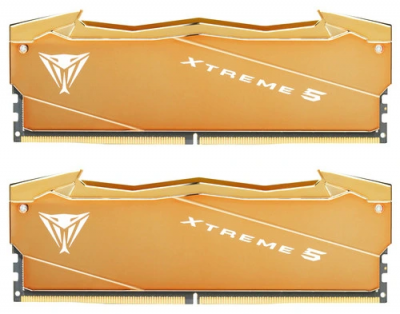 Оперативная память Patriot Viper Xtreme 5 Aurum, DDR5, 32GB (2x16GB), 6000 MHz, CL30, с радиатором, золотистый